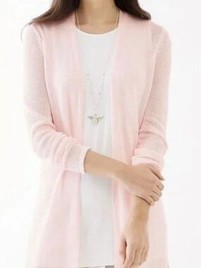 NWOT J Jill Wearever Collection Cotton Blend Open Front Cardigan MP